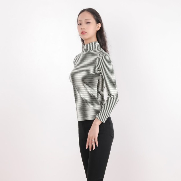 Áo thun giữ nhiệt cao cổ họa tiết kẻ TK FASHION - K2.1
