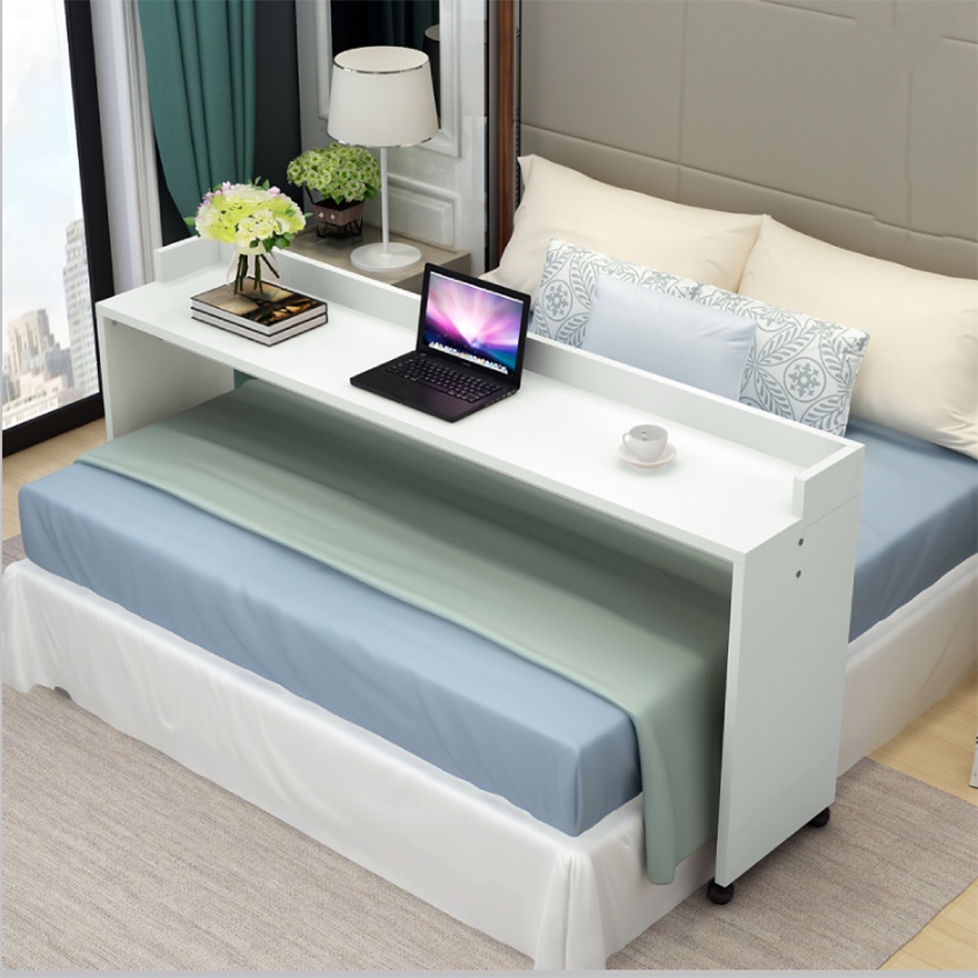 Bàn Làm Việc Di Động Tại Giường Có Bánh Xe Di chuyển, Dùng Làm Bàn Ăn, Kệ Trang Trí YAPI GHC-4603