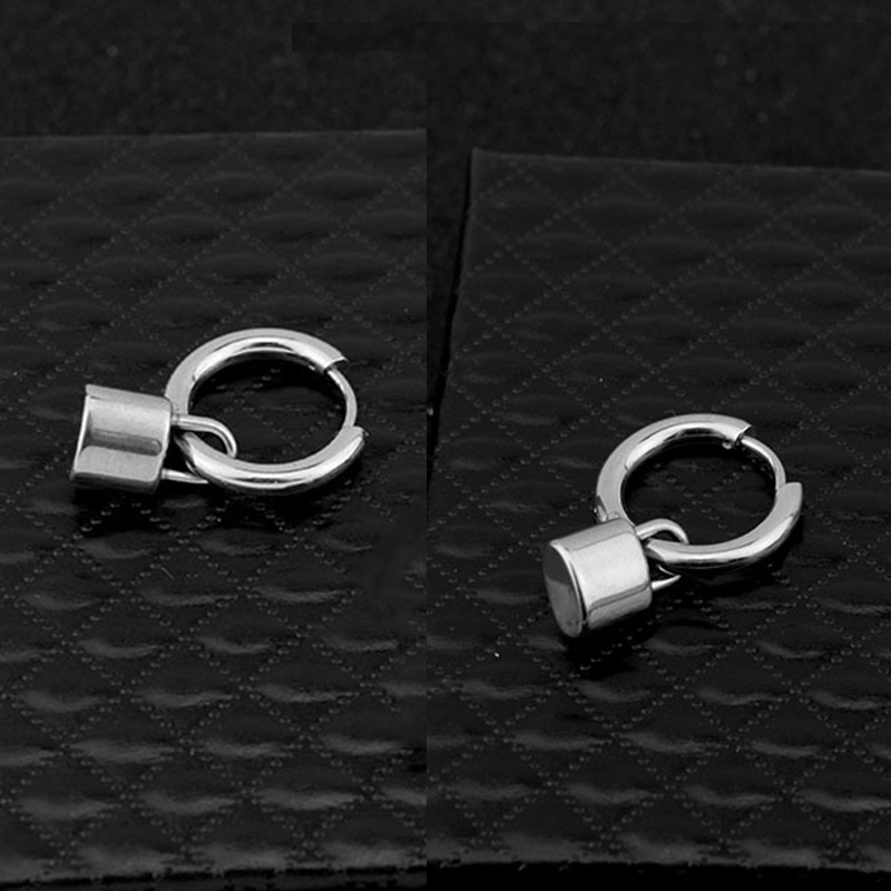 Khuyên tai Rinhoo bằng thép không gỉ tròn đính hạt ngọc trai giả sành điệu cho nam