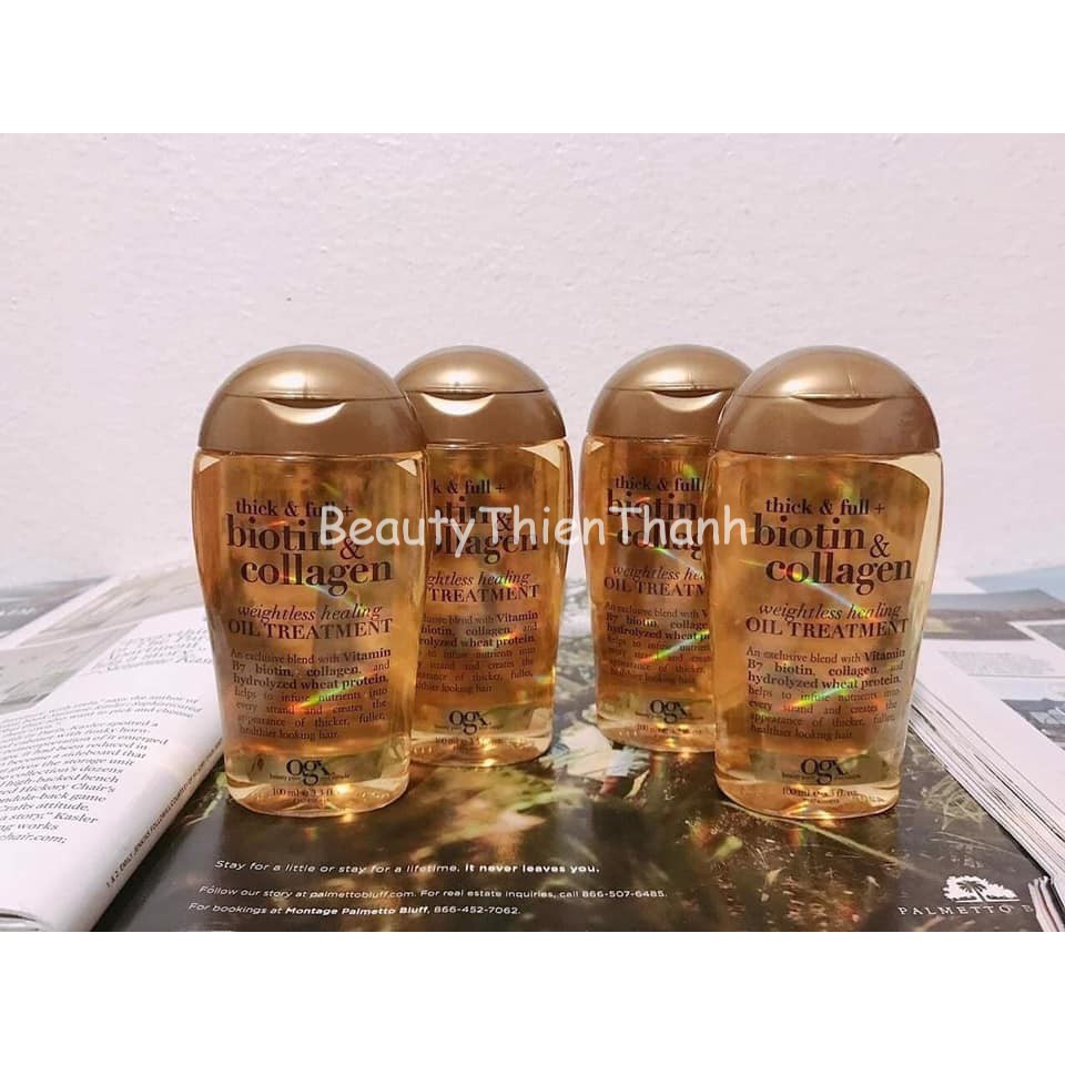 Dầu dưỡng tóc Organix Biotin & Collagen weightless healing Oil treatment 100ml