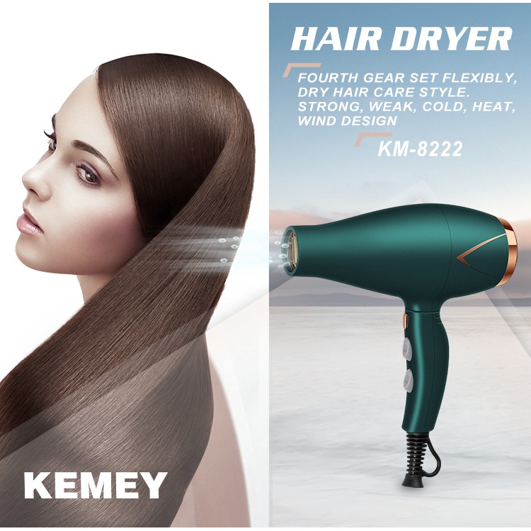 Máy sấy tóc Kemei 3500W với hơi nóng và lạnh tạo kiểu có thể gấp gọn được sử dụng tại nhà và salon