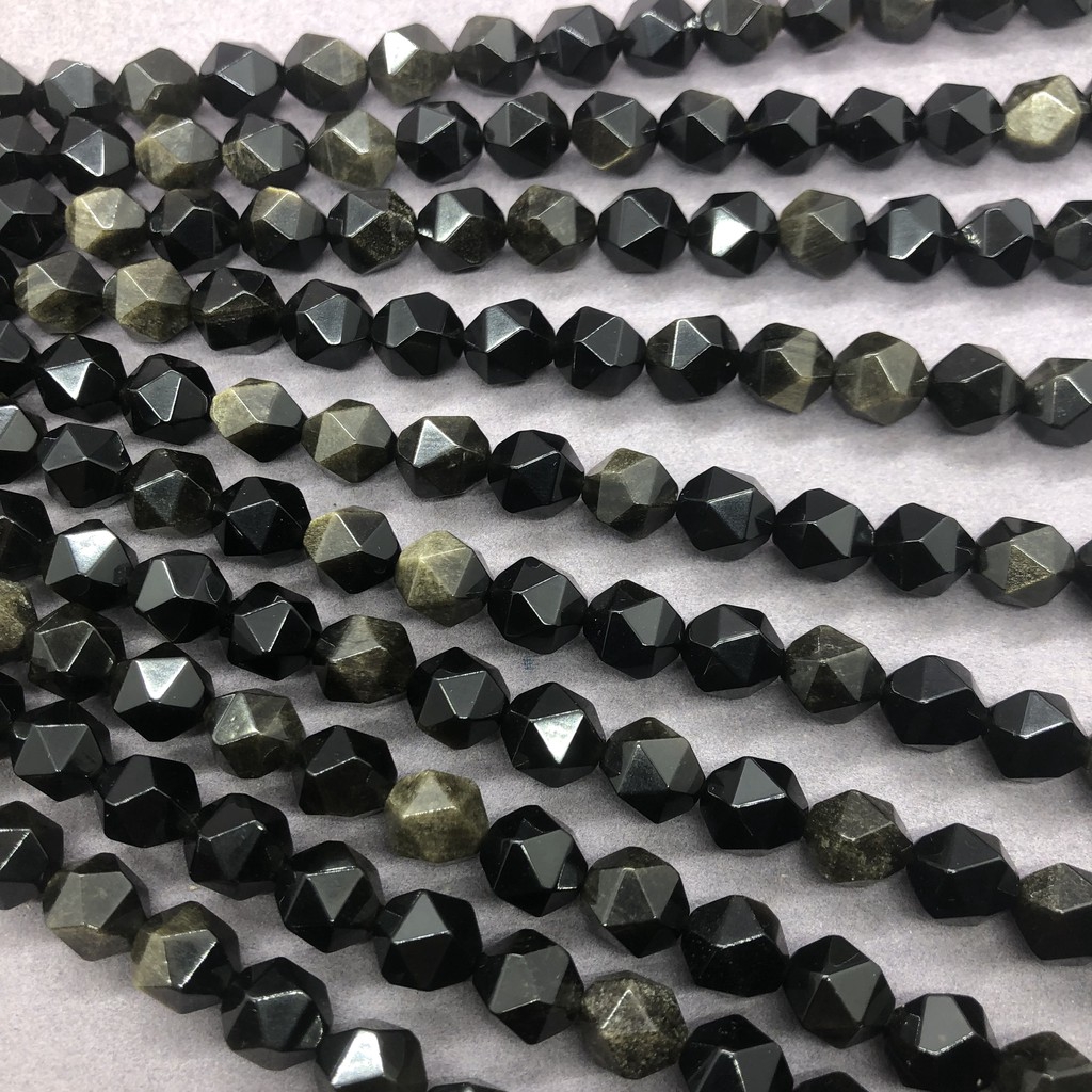 Chuỗi hạt đá obsidian 6-12mm làm đồ trang sức thủ công