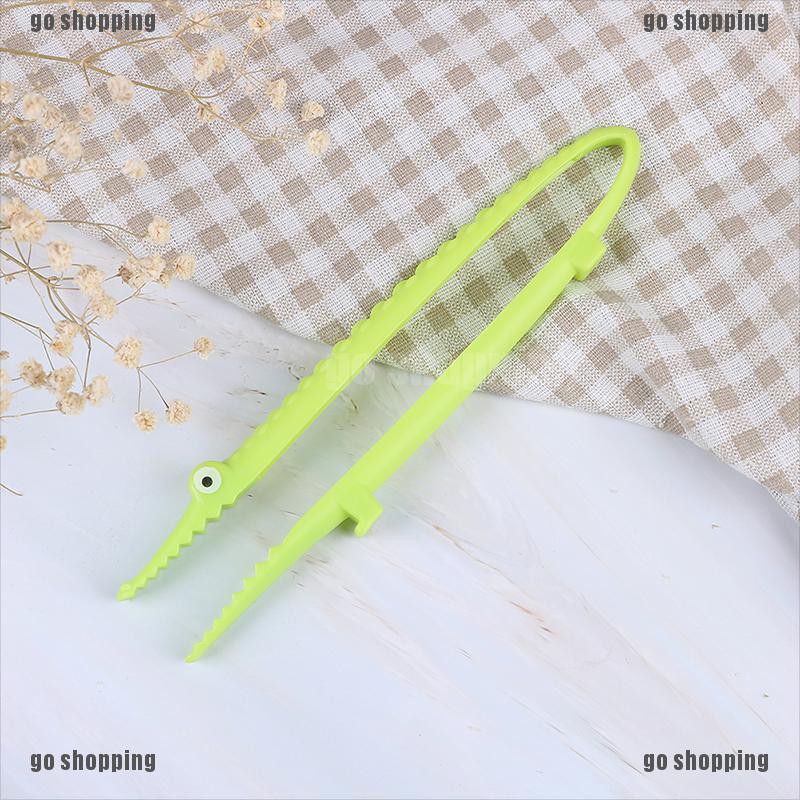 {go shopping}1Pc Plastic cooking kitchen tongs food BBQ salad bacon steak bread clip clamp