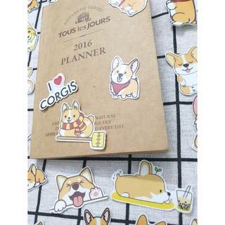 Set 40 sticker chó corgi