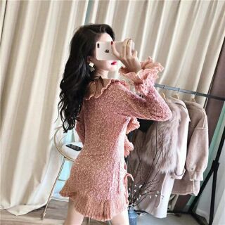 Đầm thiết kế phối bèo cao cấp