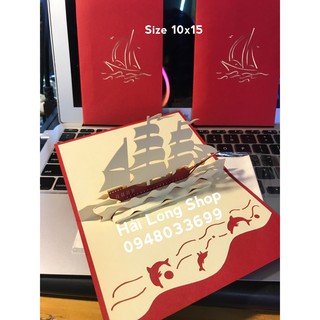 Thuyền nhỏ 2 - Boat - Thiệp 3D