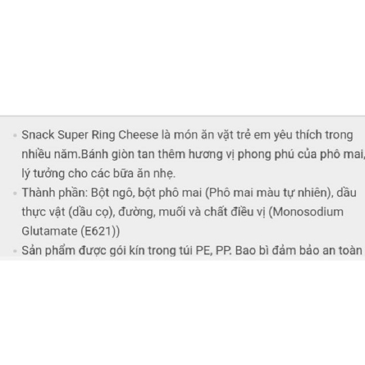 Hàng Snack Super Ring Cheese Oriental/Chesse Ball 112g