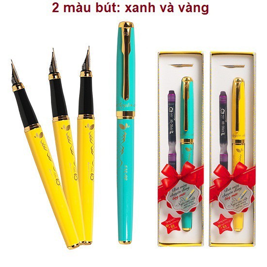 Bút máy luyện chữ đẹp FTC-02 + Tặng kèm 1 ngòi và 3 ống mực FPIC-01 hoặc Hộp 10 ống mực FPIC-01