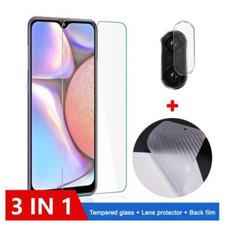 2 Kính cường lực bảo vệ màn hình + camera + miếng dán cacbon cho Samsung Galaxy A90 5g A10S A20S A30S A40S A50S A70S F41