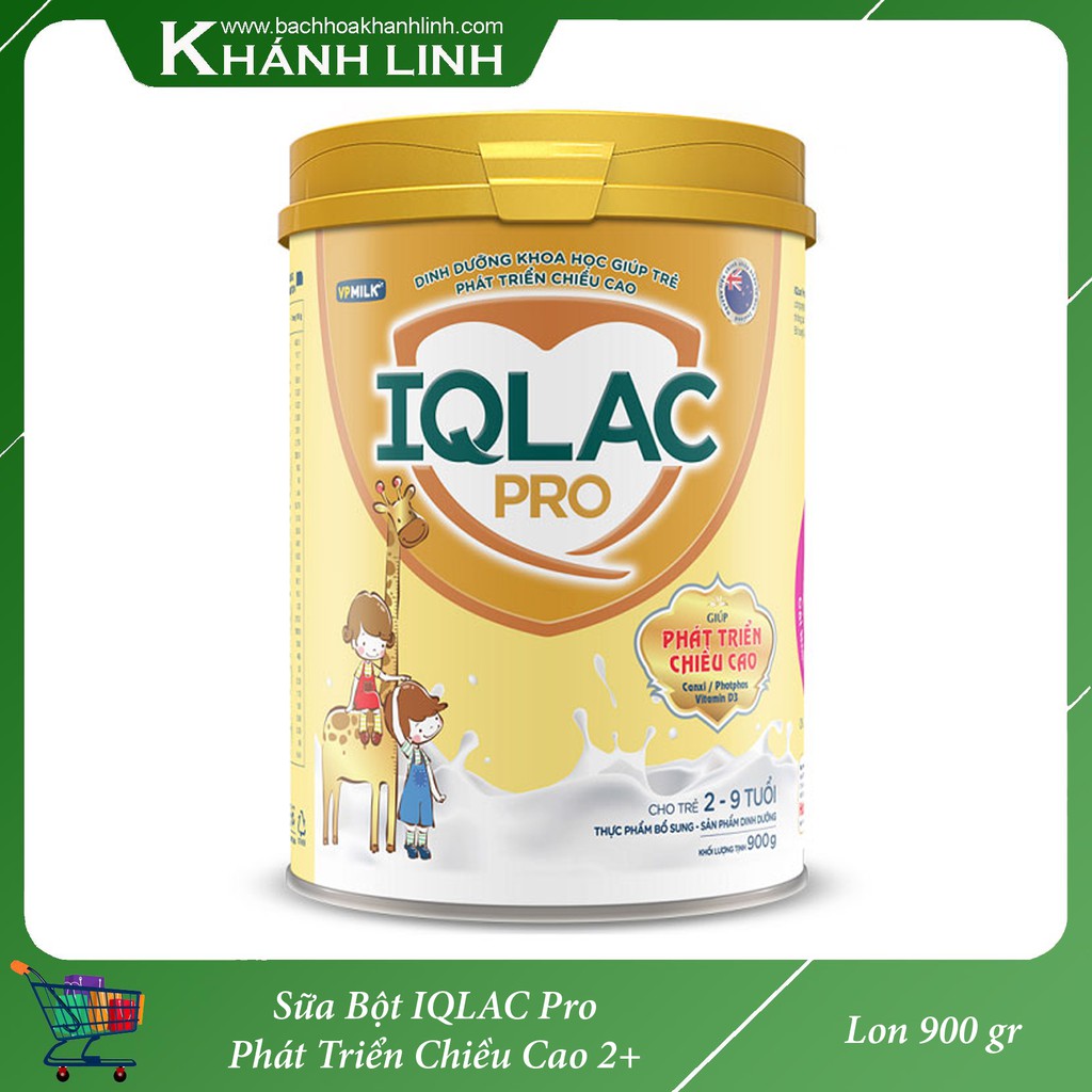 Sữa Bột IQLAC PRO Phát Triển Chiều CAO 2+ Lon 900G