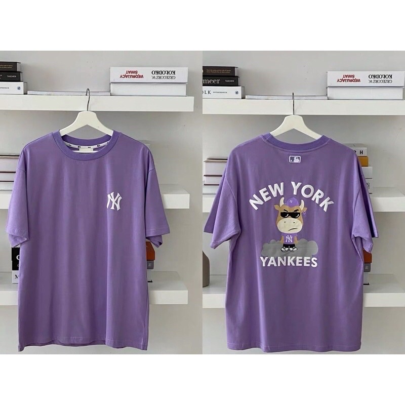 Áo thun mlb form unisex form rộng thoải mái, áo phông nam nữ full tag, túi, chất cotton siêu đẹp