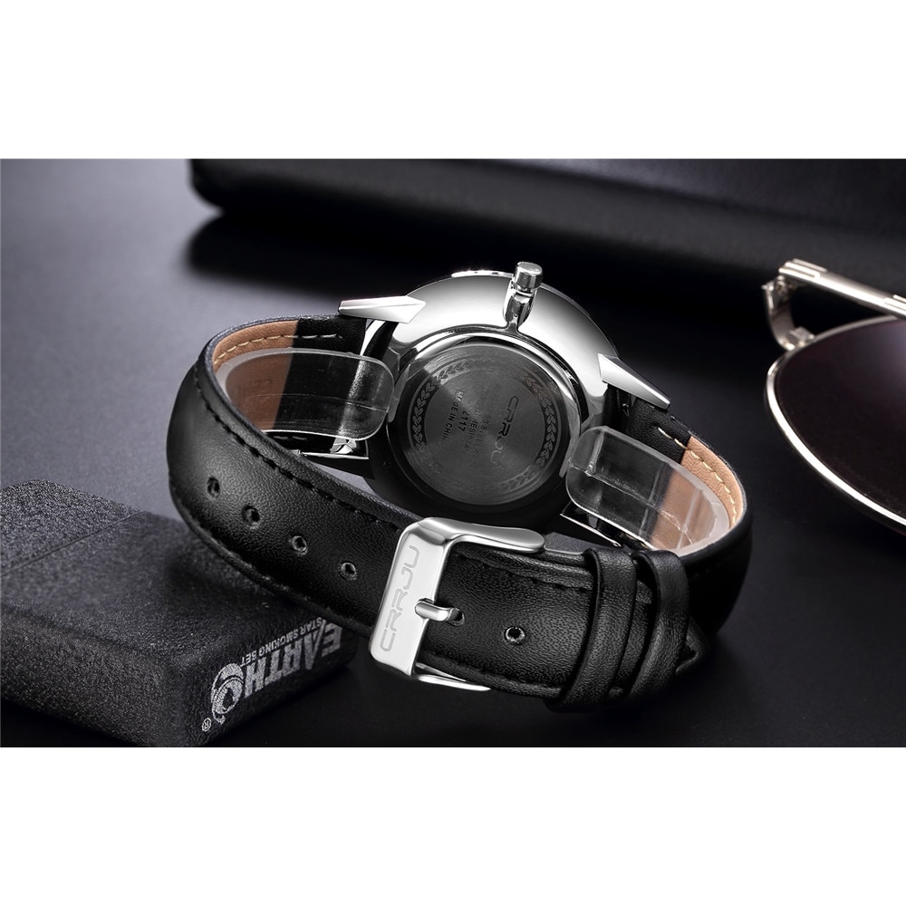 Đồng Hồ Quartz Crrju Chống Thấm Nước Với Dây Đeo Da | BigBuy360 - bigbuy360.vn