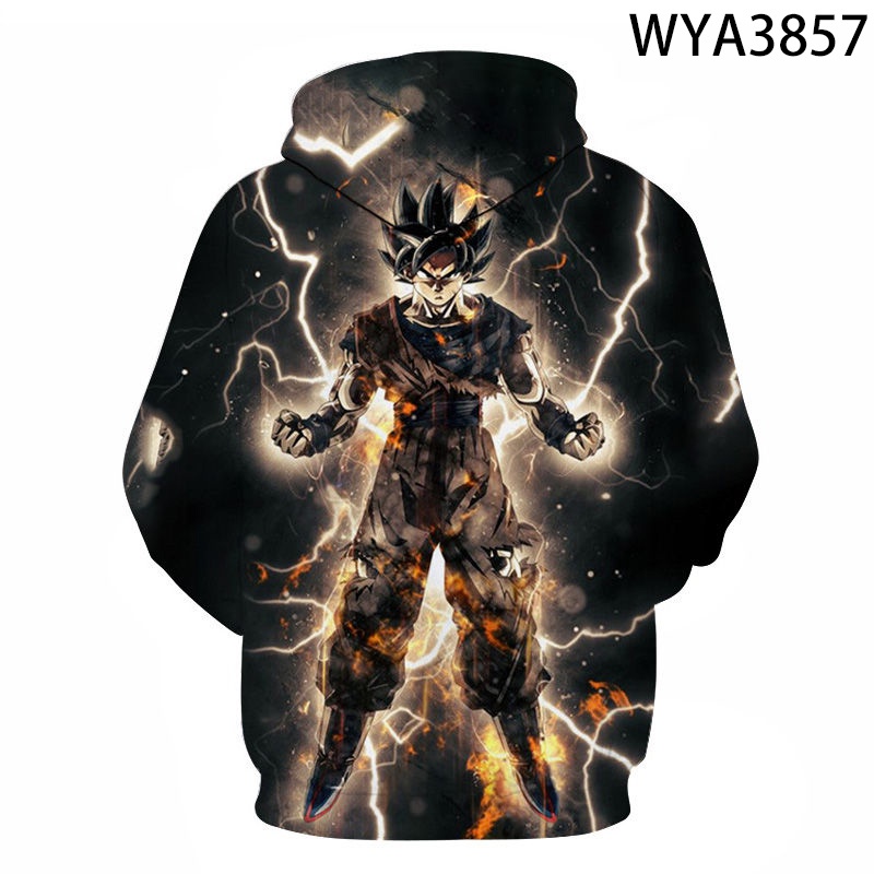 Áo hoodie chui đầu in họa tiết anime Dragon Ball 3D thời trang cho nam và nữ