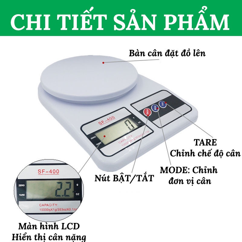 Cân Tiểu Ly Điện Tử Mini SF400 Độ Chính Xác Cao SONHOUSE