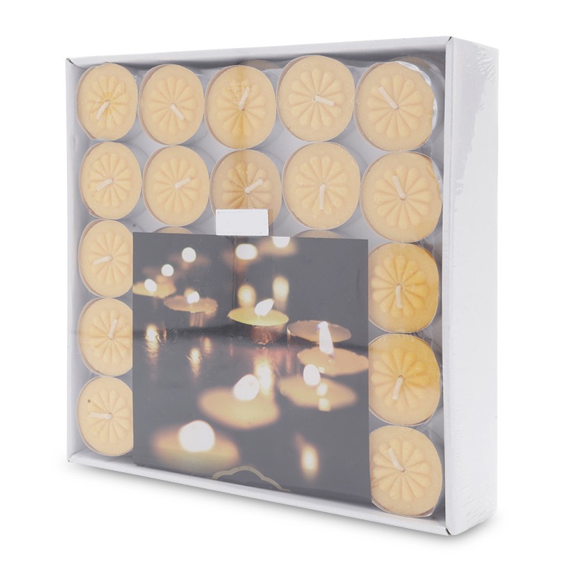 Hộp 100 nến tealight bông mai Eden Candle FtraMart (Vàng)