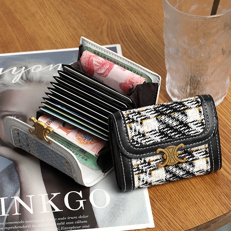 Ví KAITIFEI đựng thẻ siêu mỏng có nhiều ngăn kích thước nhỏ thời trang dành cho nữ