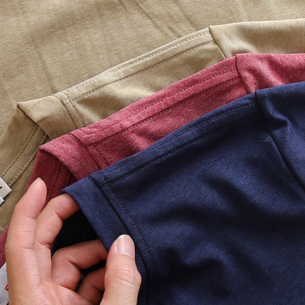 Áo thun nam cổ tròn phối túi, in họa tiết kẻ sọc, vải cotton, form oversize co giãn thoải mái