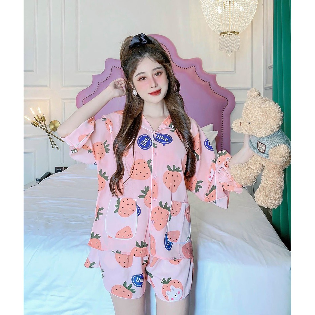 Bộ Pyjama Mango cộc đùi họa tiết đa dạng, chất mịn mát, form cánh dơi dưới 60kg