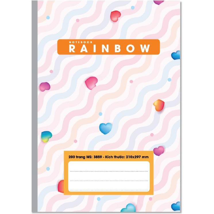 Sổ may gáy Rainbow A4 Hải Tiến 300 trang - Sổ bìa bồi Hải Tiến Rainbow A4 300tr - MS 3866