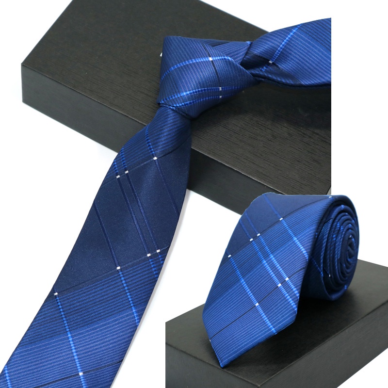 Cà Vạt Lụa Ôm Dáng Họa Tiết Chấm Bi / Kẻ Sọc / Chấm Bi 6CM Chất Lượng Cao Cho Chú Rể