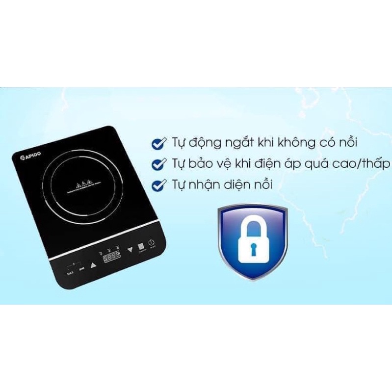 BẾP TỪ ĐƠN VÀ BẾP HỒNG NGOẠI ĐƠN Í2000EC - HÀNG CHÍNH HÃNG CỦA RAPIDO