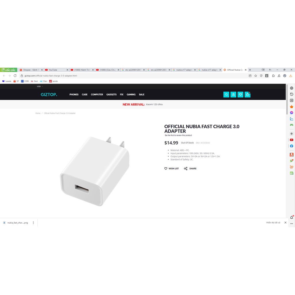 ✅  Củ sạc nhanh 18w ZTE QC3.0 cổng USB-A cho iphone và smartphone