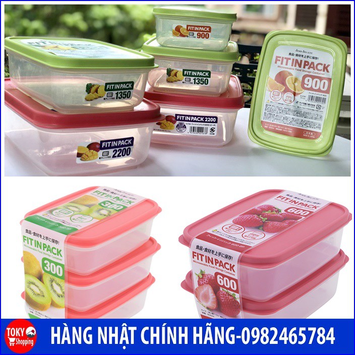 Hộp đựng thực phẩm nắp dẻo Fitin Pack 600ml, 900ml,1350ml, 2200ml Hàng Nhật Chính Hãng