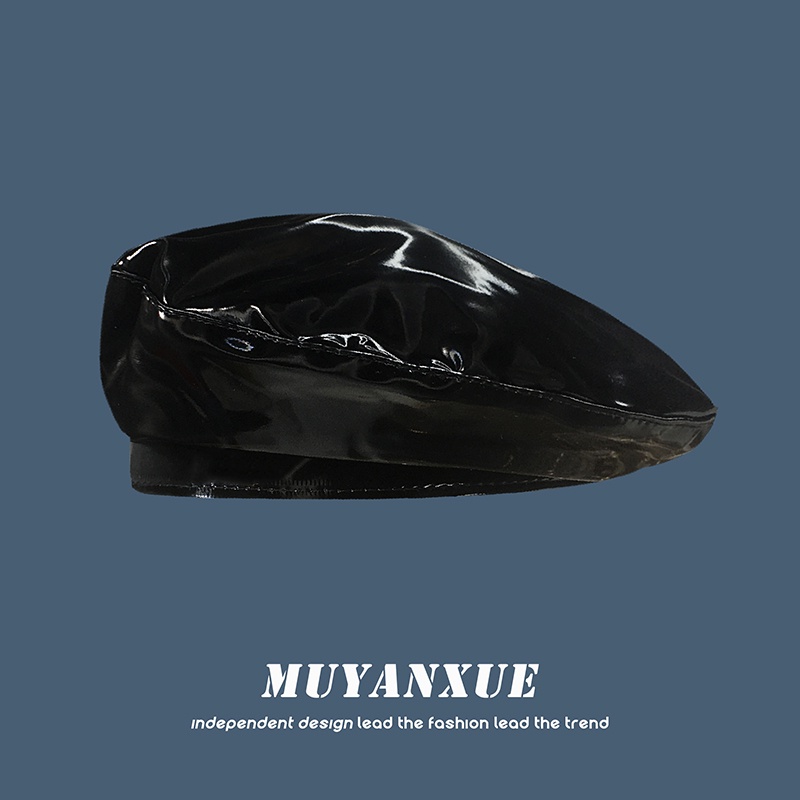 Mũ Nồi Da pu Màu Trắng Xanh Dương Thời Trang Xuân Hè Phong Cách Mới Dành Cho Bạn Nữ 2021