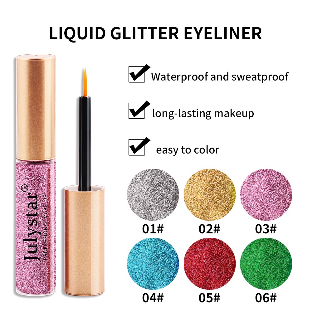 Set 6 Bút Kẻ Mắt Chống Nước Nhiều Màu Sắc Thời Trang