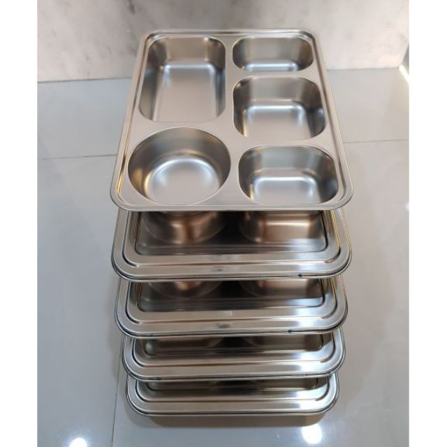 5 bộ mâm cơm inox 5 ngăn sâu loại 1