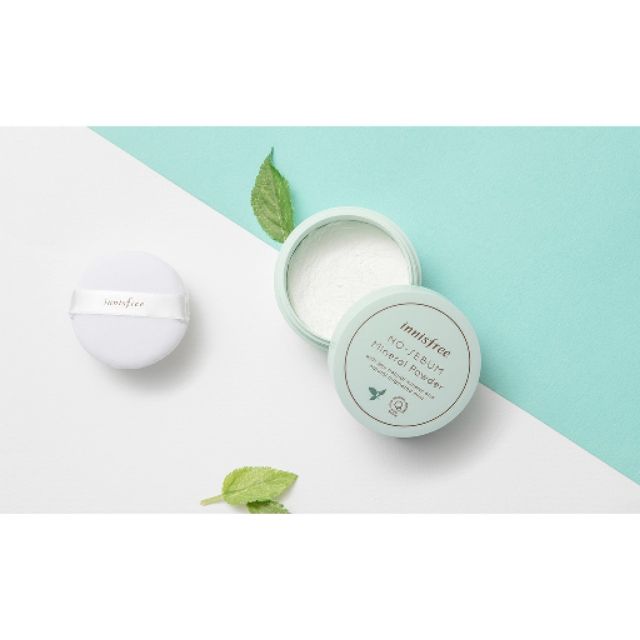 Phấn phủ kiềm dầu Innisfree No Sebum,phấn nền dạng bột kiểm soát dầu vượt trội giúp da mềm mại,mịn màng và trắng sáng