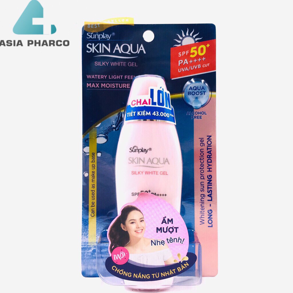 Sunplay Skin Aqua Silky White Gel - Kem Chống Nắng SPF50+, PA++++ Thêm Khuyến Mãi