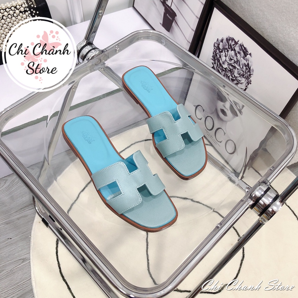 Dép Bản H Hàng Cao Cấp Chất Da Chuẩn Đẹp Vân Chống Trượt Mang Êm chân - D4 Chi Chanh Store