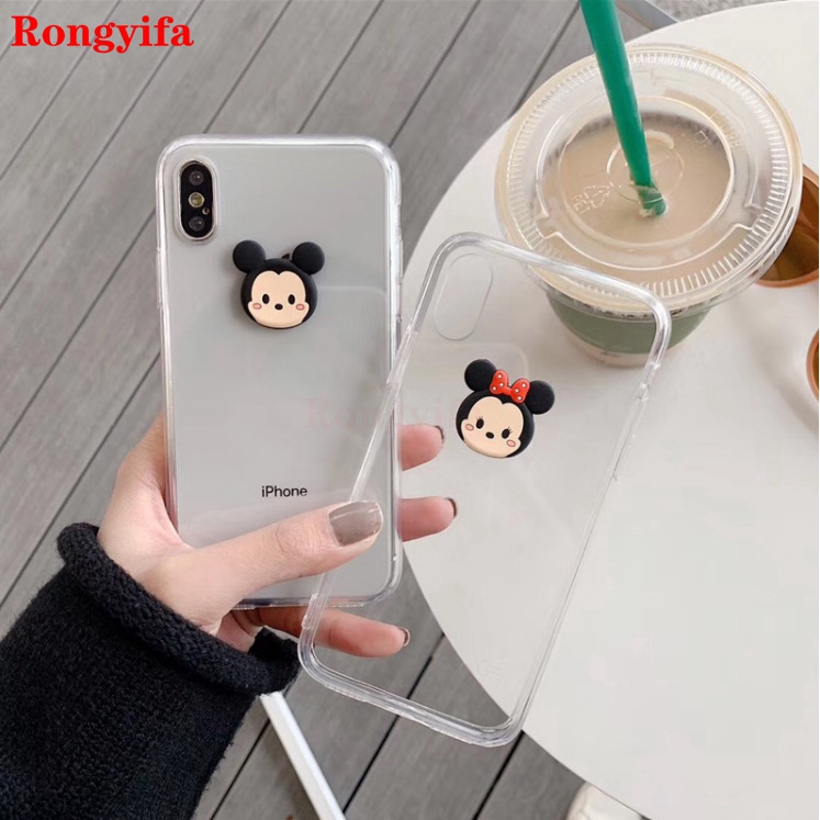 Samsung Galaxy A9 A8 A8+ A7 A6 A6+ Plus 2018 A5 A3 2017 Star A6S Phone Case Mickey Minnie Cartoon Cute Transparent Clear Soft TPU Case Cover