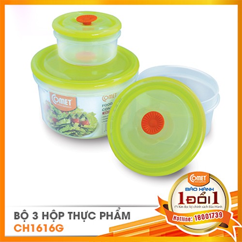 Bộ hộp nhựa đựng thực phẩm COMET - CH16-16