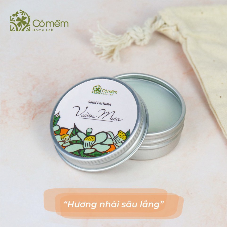 Nước Hoa Khô/ Dầu Thơm Khô Thiên Nhiên Vườn Mưa Sâu Lắng Tinh Tế [Hoa Nhài, Hoa Cam] [TẶNG kèm Túi Vải Nhỏ] Cỏ Mềm 10g