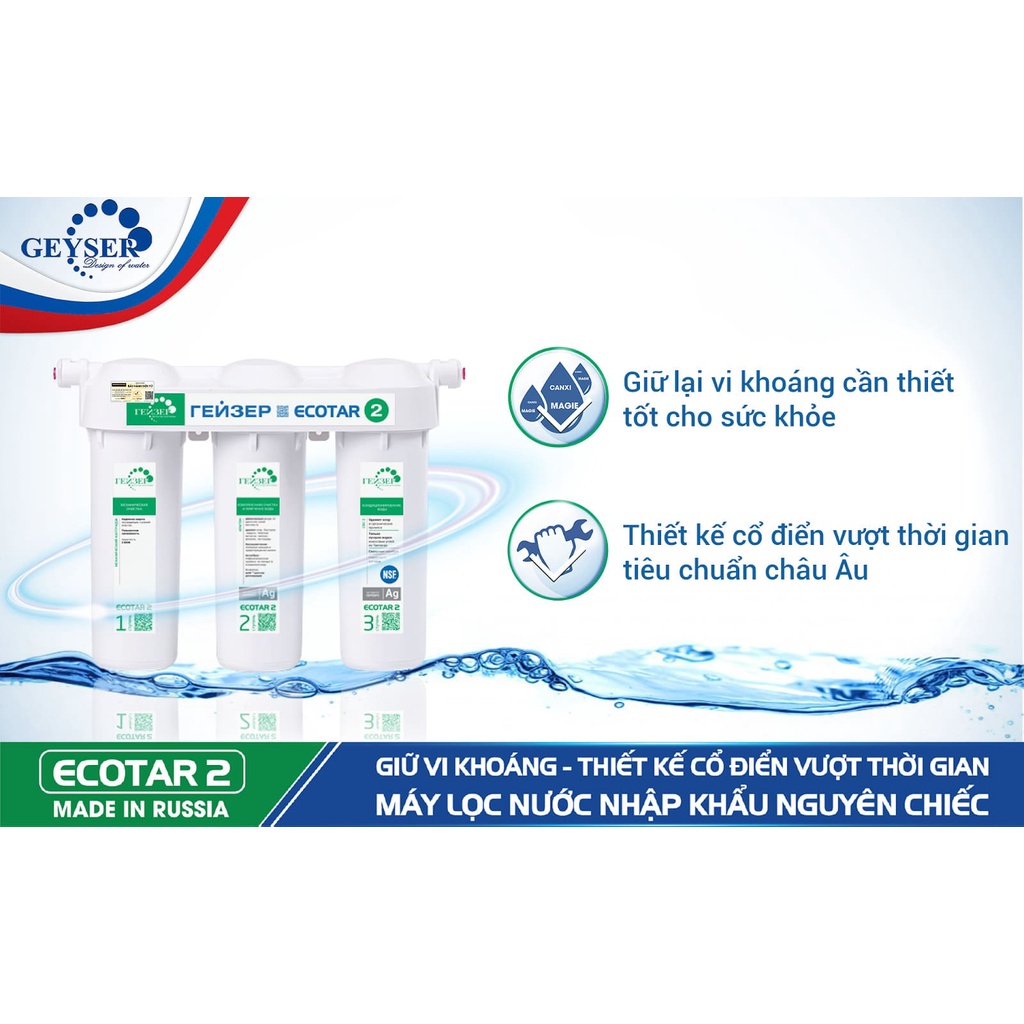 Máy Lọc Nước Nano Geyser Ecotar 2 - Nhập Khẩu Nga 100%