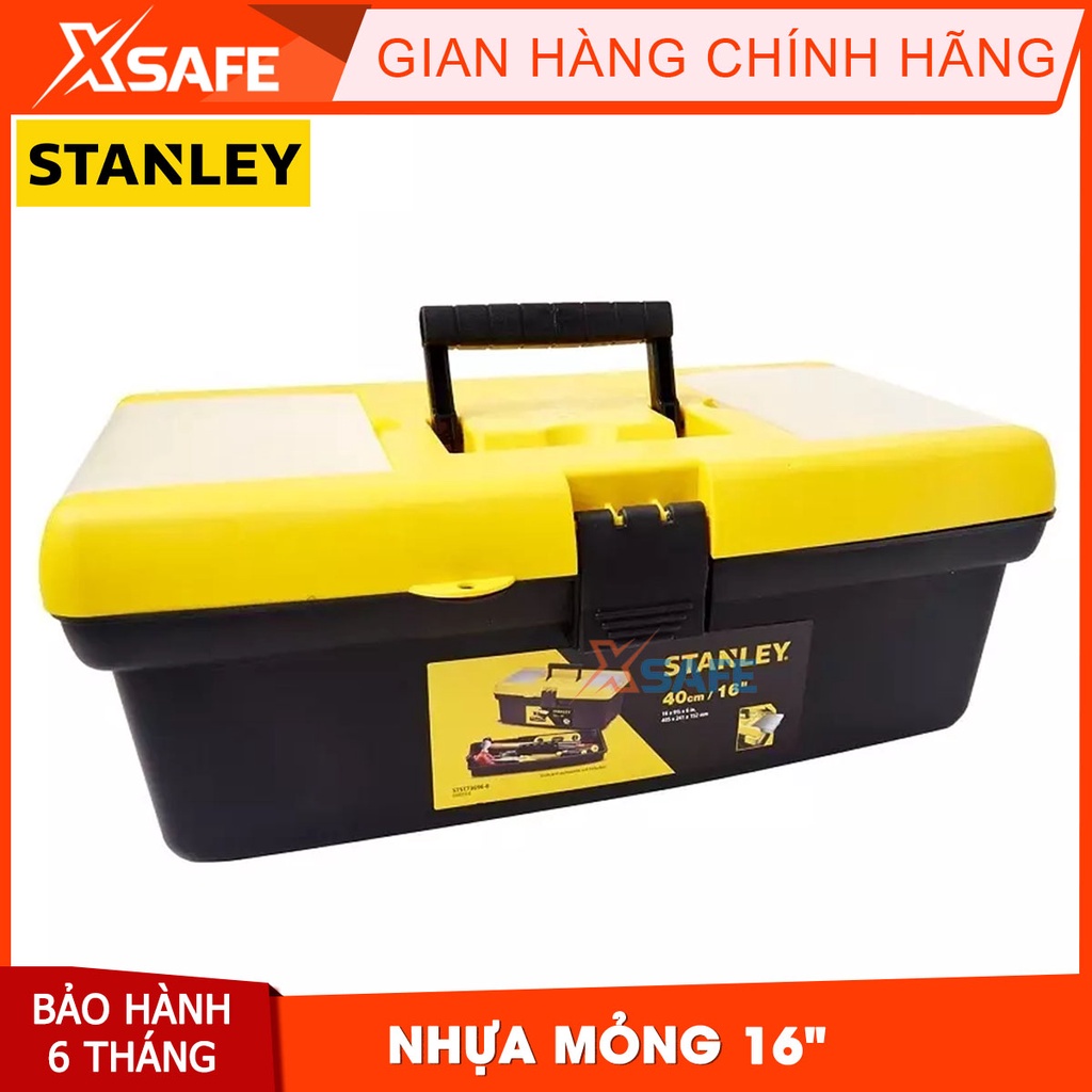 Hộp dụng cụ STANLEY STST73696-8 16inch Hộp đựng cầm tay khóa nhựa thân thùng đóng mở dễ dàng - Chính hãng