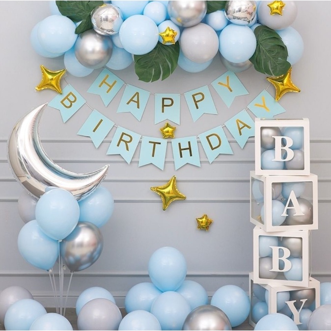 Sét 4 Hộp BABY Hộp Chữ Tên theo yêu cầu Phụ Kiện Trang Trí Sinh Nhật Cho Bé, Phòng Ngủ Lãng Mạn