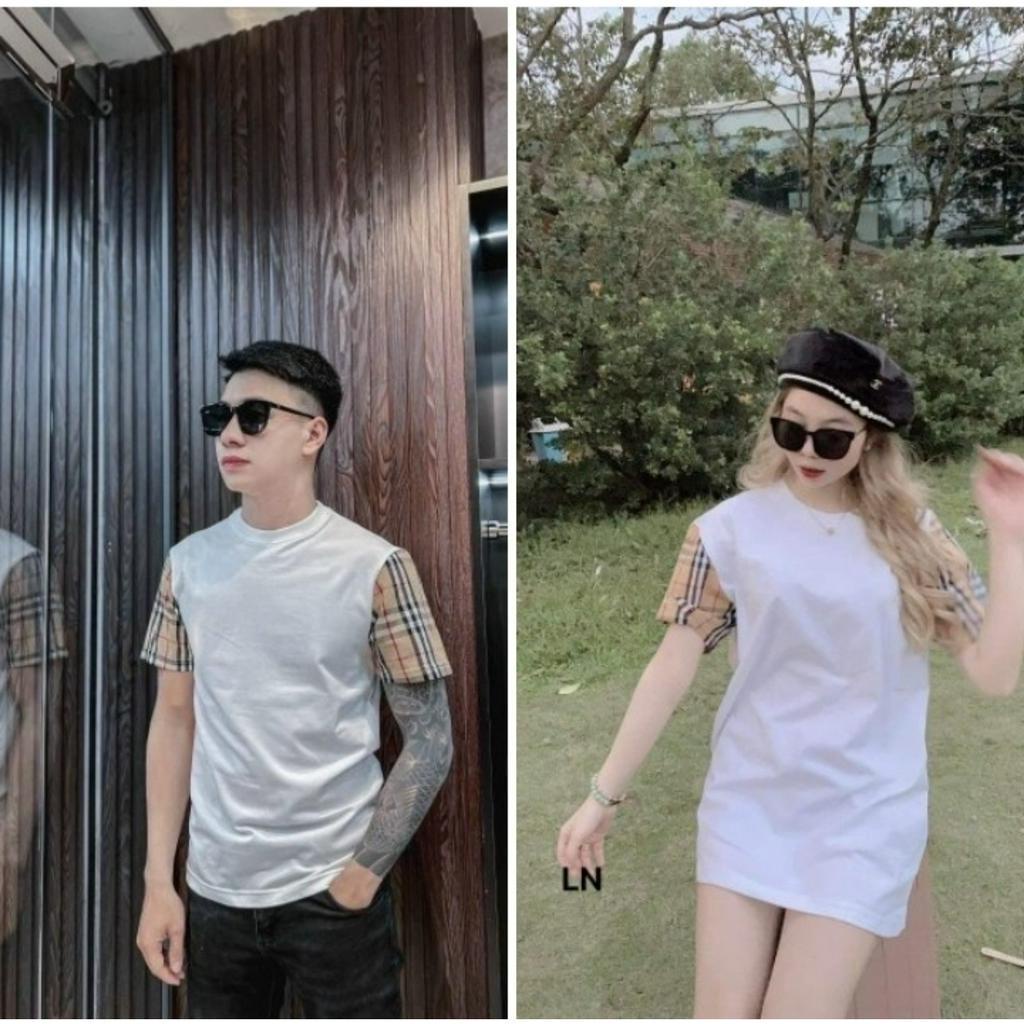 Áo Phông Phối Tay Kẻ Vàng BBR cho Nam Nữ Unisex
