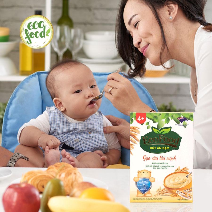Bột ăn dặm cho bé 4 5 6 tháng Ecofood -  Vị Gạo sữa lúa mạch - Ăn dặm cho bé, kiểu nhật, tự chỉ huy, truyền thống