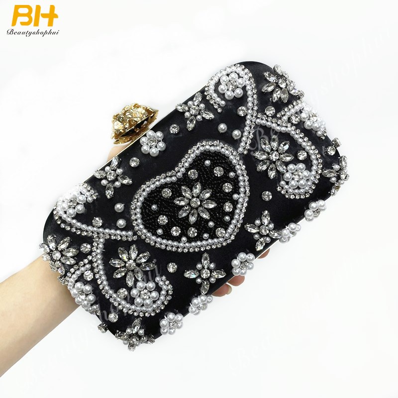 Ví Cầm Tay Đính Hạt Kim Cương Giả Thời Trang Nữ Dự Tiệc 2022
