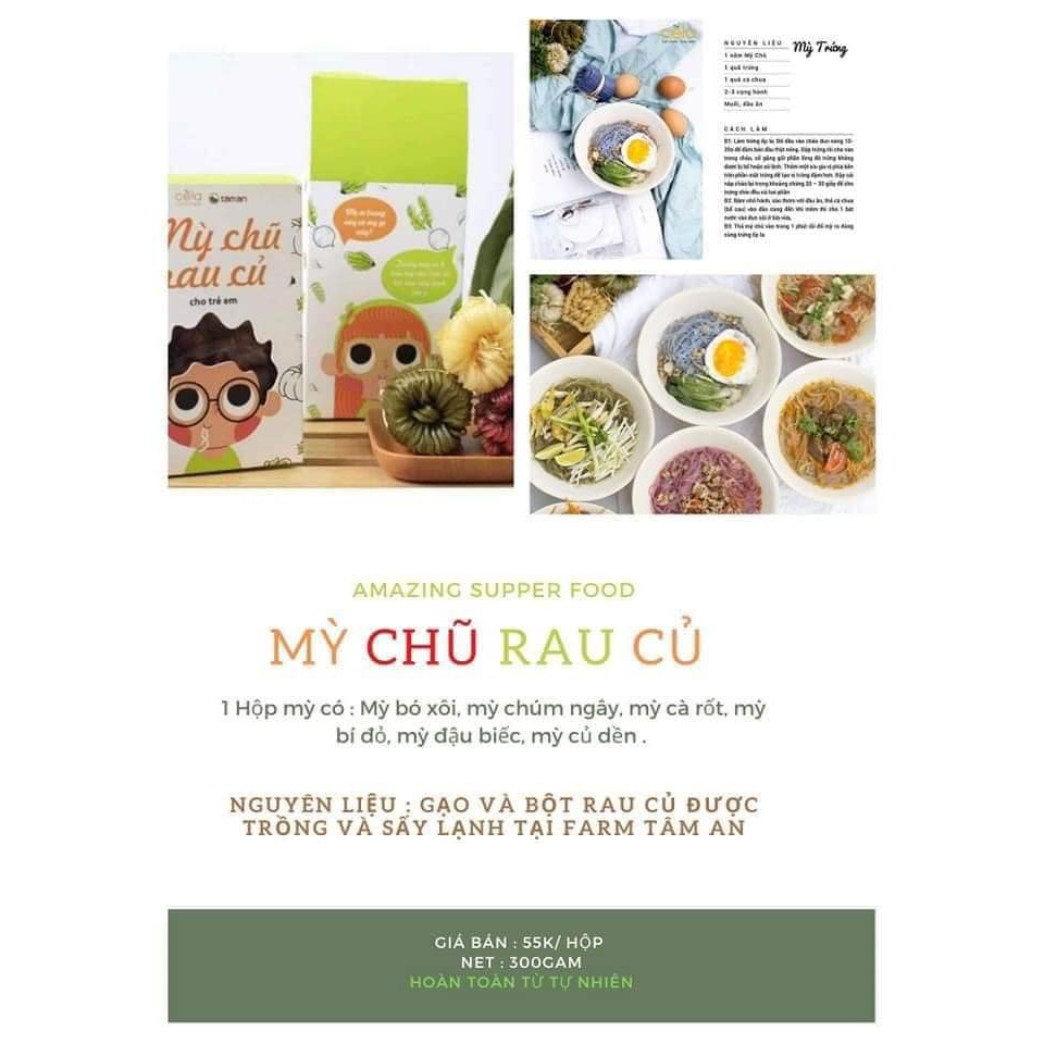 Mỳ Chũ Rau Củ 6 vị (Công nghệ chế biến rau củ Nhật Bản) cho bé ăn dặm - Size lớn 1kg tiết kiệm hơn