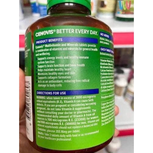 💐 Viên uống Vitamin tổng hợp Cenovis Multivitamin & Minerals 200 viên