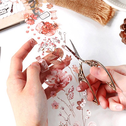 Cuộn Băng Keo Họa Tiết Hoa Lá Trang Trí Thủ Công