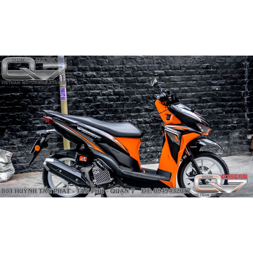 Tem rời vario - cam đen - decalq7
