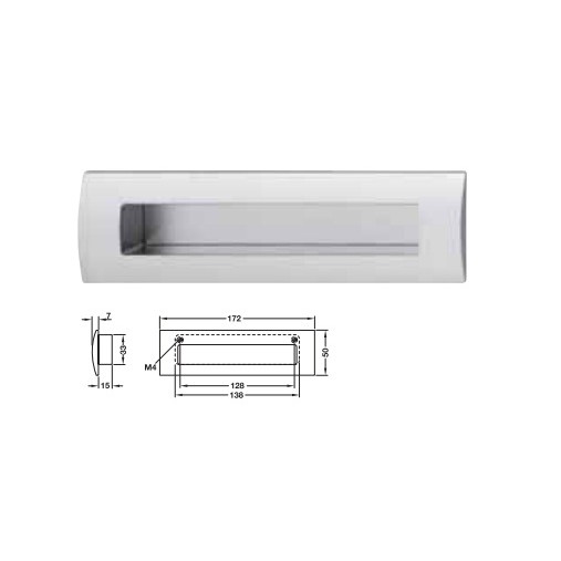 Tay nắm âm HAFELE màu inox 151.22.400