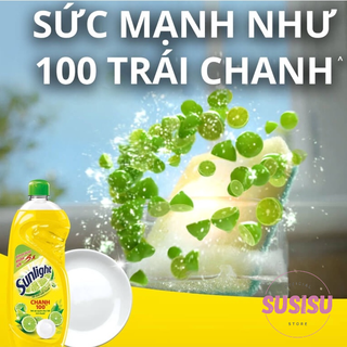 Nước rửa chén SUNLIGHT khử mùi tanh 730ml Chanh Trà xanh Lô hội