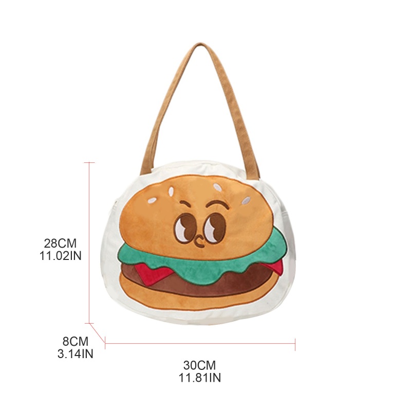 Ba Lô Học Sinh Hình Hamburger Dễ Thương Giá Đỡ