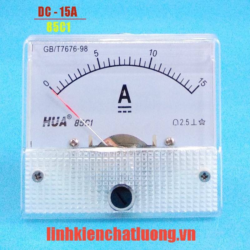 Ampe kế cơ DC 15A 85C1 đo dòng 0-15A chính hãng HUA
